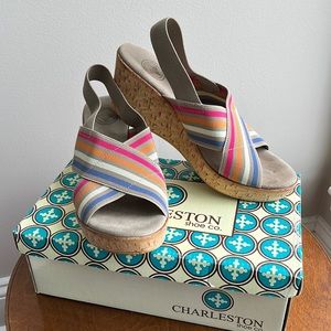 Charleston Shoe Co. Multicolor Striped Wedges